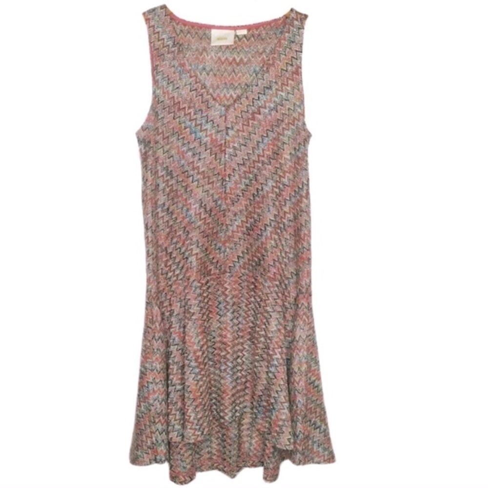 Maeve Westwater Anthropologie Chevron Knit Boho Indie Twee Festival Dress Size M
